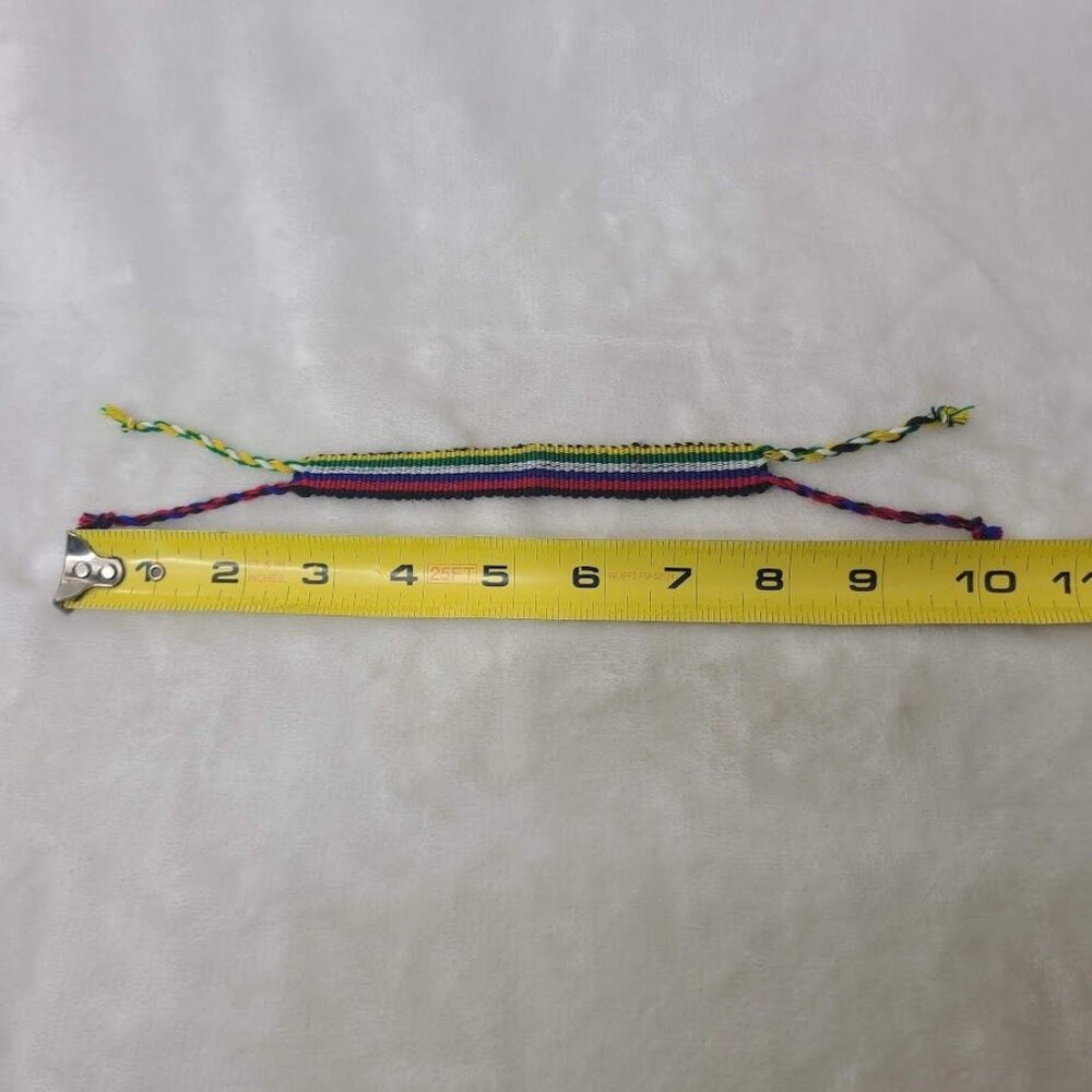 Hand Woven Braided Friendship Bracelet Black Red Blue White Green Yellow - Picture 12 of 12